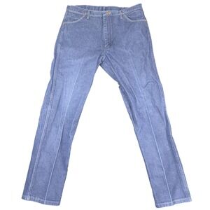 Wrangler 13MWZ Jeans Mens 38x34 Blue Denim Cowboy Cut Western Straight Leg